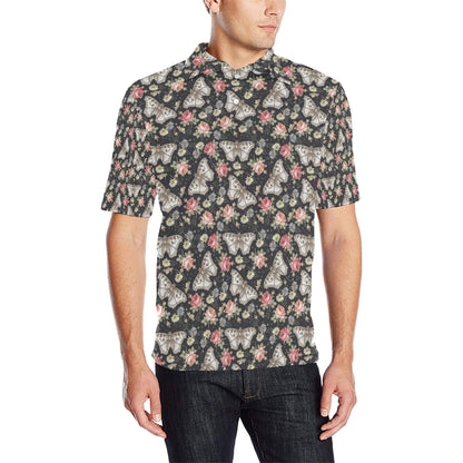 Butterfly Flower Pattern Print Design 07 Men Polo Shirt