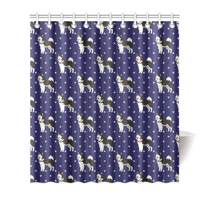 Alaskan Malamute Pattern Print Design 04 Shower Curtain