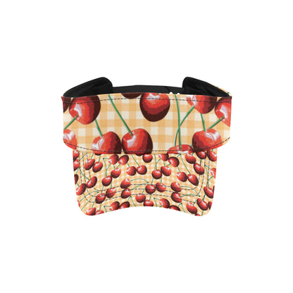 Cherry Orange Plaid Print Unisex Sun Visor
