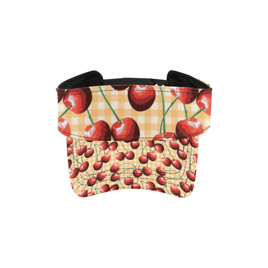 Cherry Orange Plaid Print Unisex Sun Visor