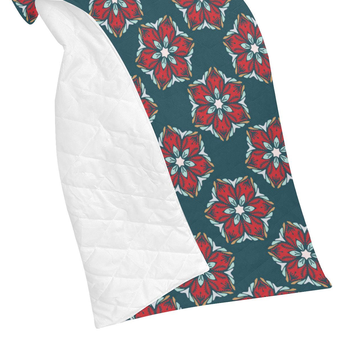 Poinsettia Pattern Print Design A03 Premium Quilt