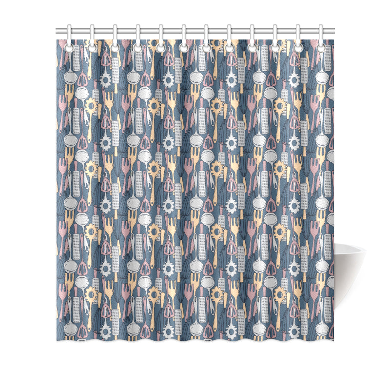 Cooking Kitchen Tools Pattern Print Design 05 Shower Curtain