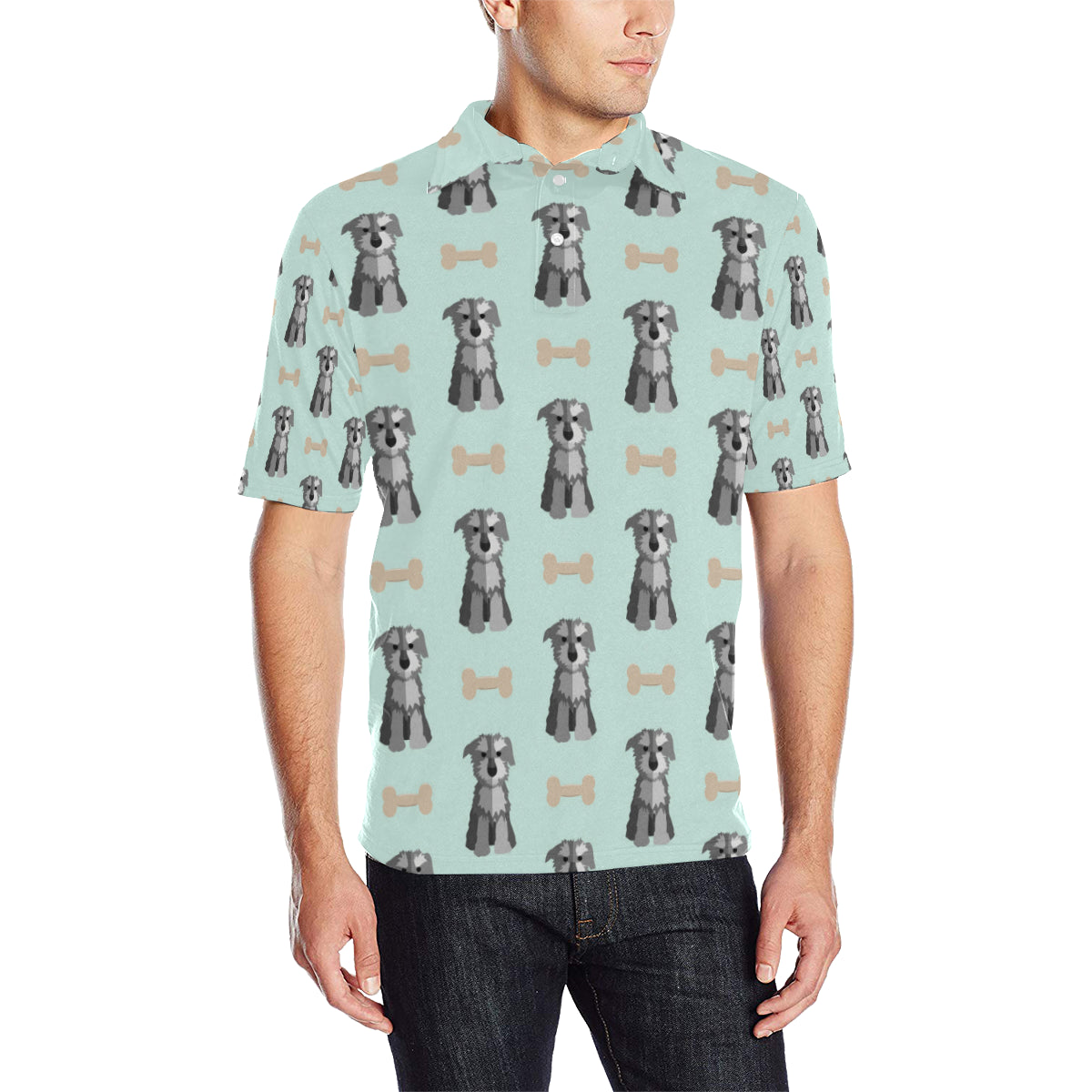 Schnauzers Pattern Print Design A03 Men Polo Shirt