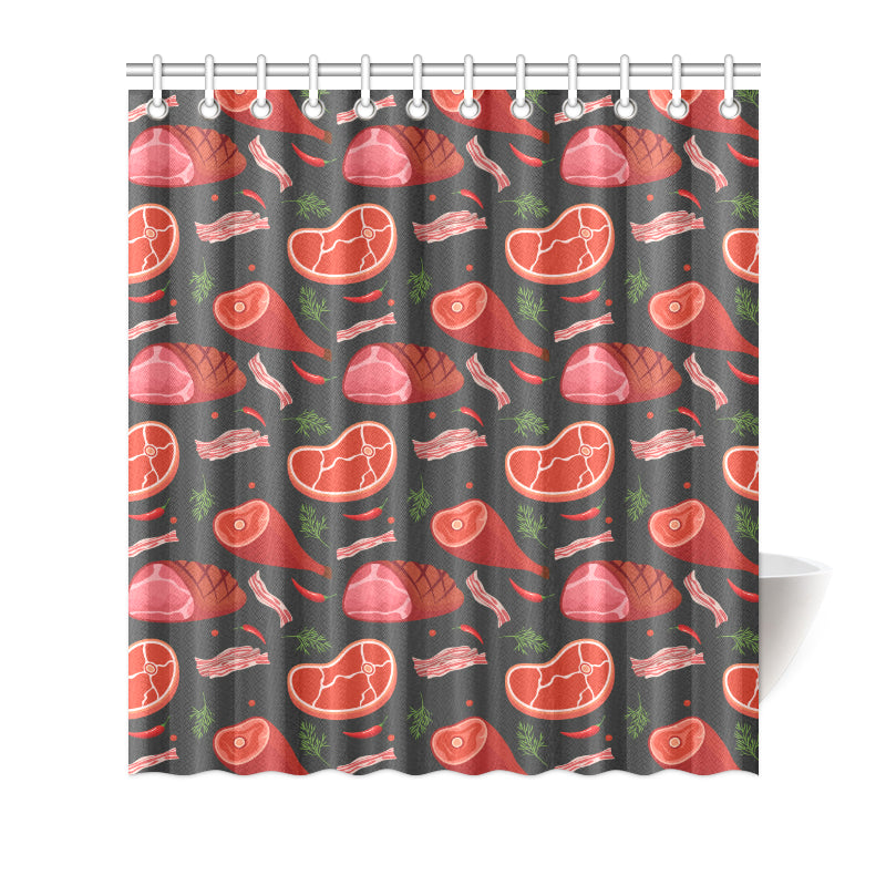 Meat Pattern Print Design 03 Shower Curtain