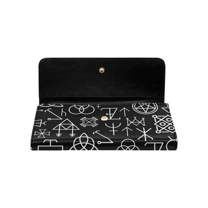 Pentagram Pattern Print Design A02 Women's Trifold Wallet