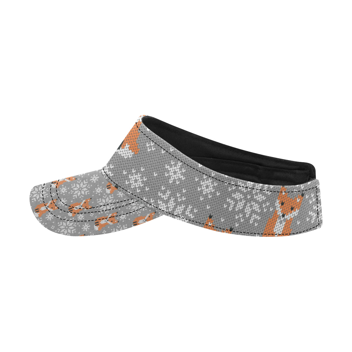 Knit Red Fox Pattern Print Design 02 Unisex Sun Visor