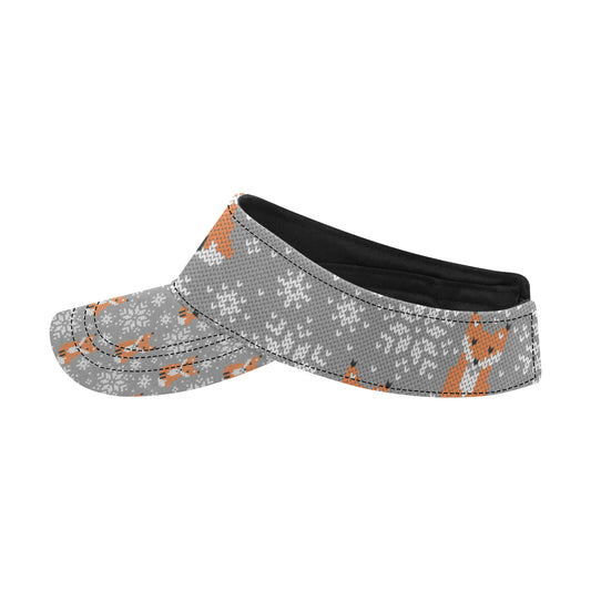 Knit Red Fox Pattern Print Design 02 Unisex Sun Visor