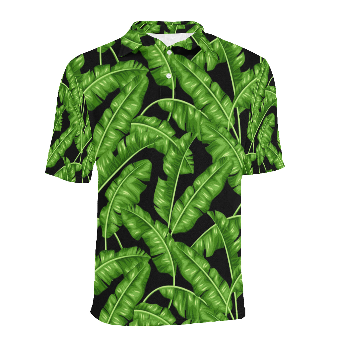 Banana Leaf Pattern Print Design BL01 Men Polo Shirt