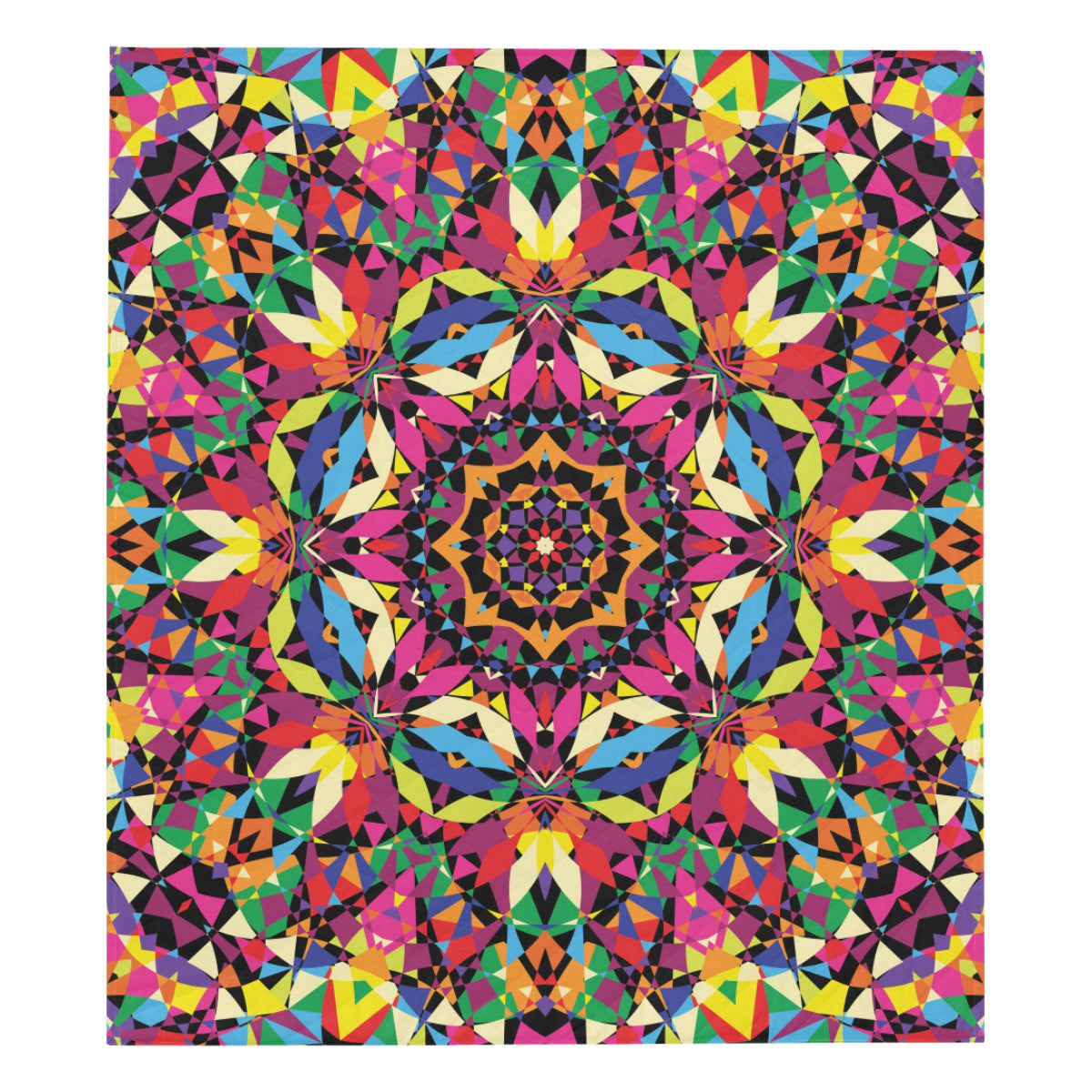 Kaleidoscope Pattern Print Design 02 Premium Quilt