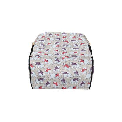 Polar Bear Pattern Print Design PB04 Diaper Bag Backpack