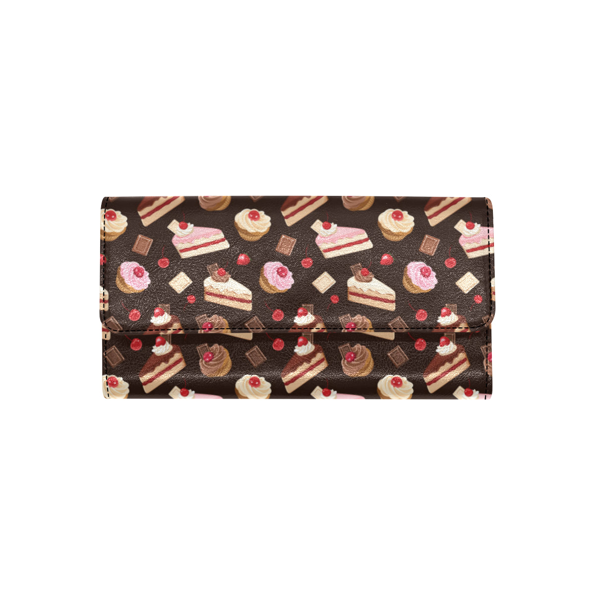 Cake Pattern Print Design 04 Women's Trifold Wallet