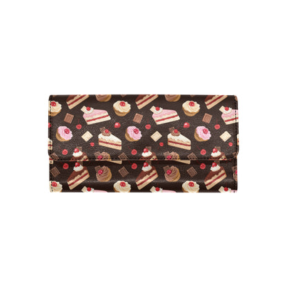 Cake Pattern Print Design 04 Women's Trifold Wallet