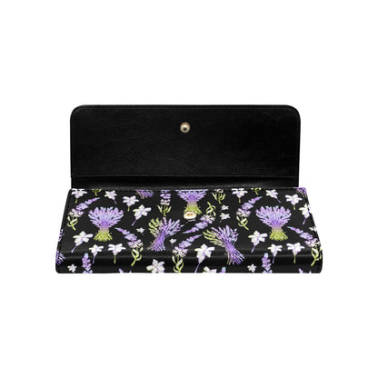 Lavender Pattern Print Design LV04 Women's Trifold Wallet