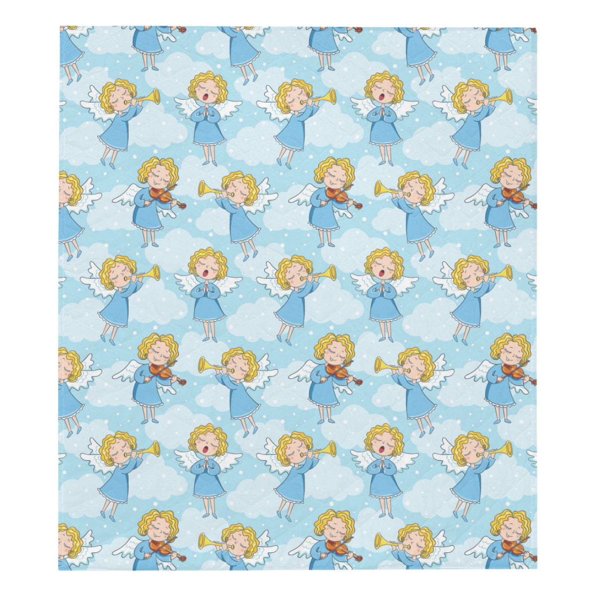 Angel Musician Pattern Print Design 09 Premium Quilt