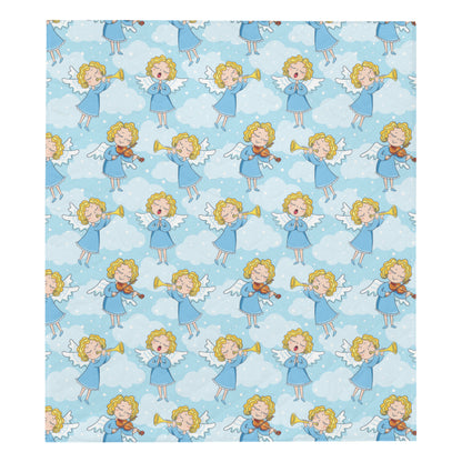Angel Musician Pattern Print Design 09 Premium Quilt
