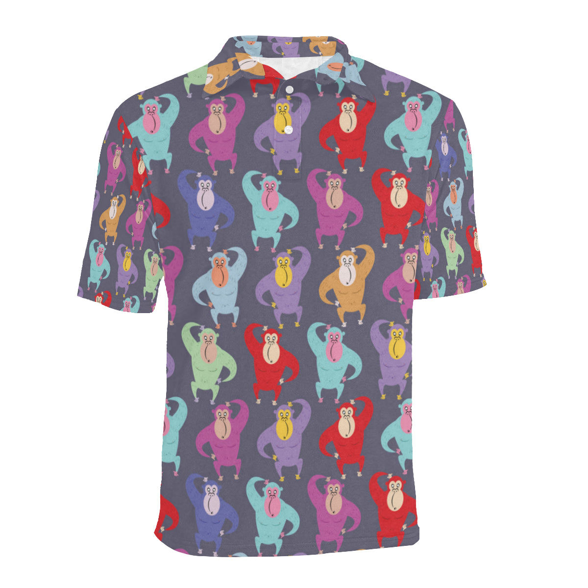 Chimpanzee Pattern Print Design 03 Men Polo Shirt
