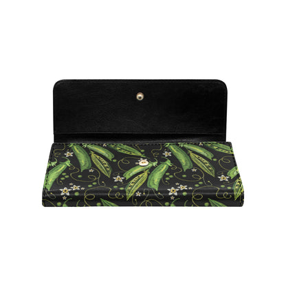 Peas Pattern Print Design A02 Women's Trifold Wallet