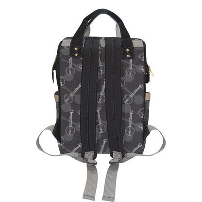 Banjo Pattern Print Design 03 Diaper Bag Backpack