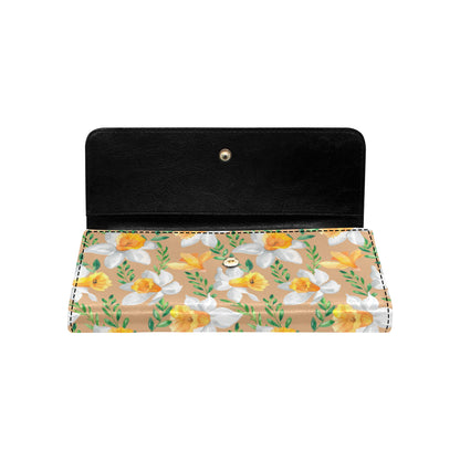 Daffodils Pattern Print Design DF04 Women's Trifold Wallet
