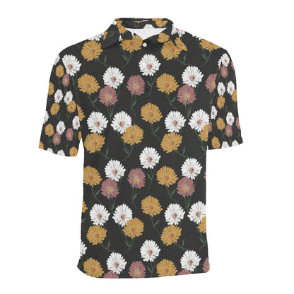 Daisy Pattern Print Design DS04 Men Polo Shirt