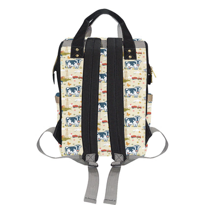 Cow Farm Design Print Diaper Bag Backpack