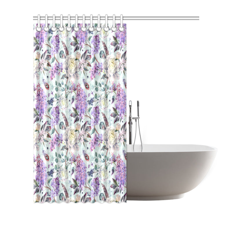 Lilac Pattern Print Design LI06 Shower Curtain