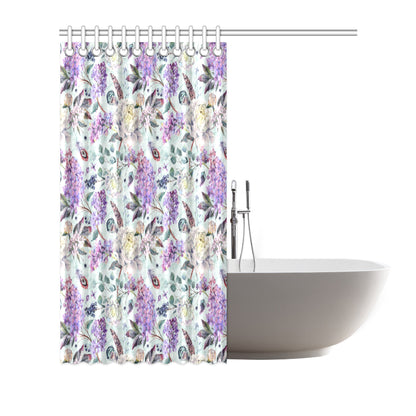 Lilac Pattern Print Design LI06 Shower Curtain