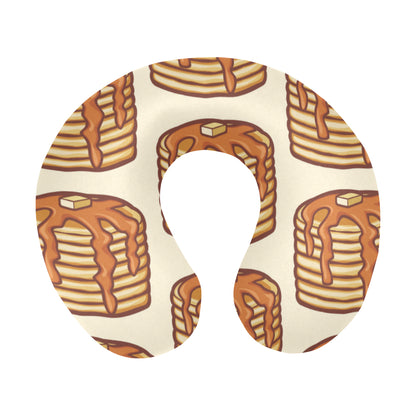 Pancake Pattern Print Design A02 U-Shaped Travel Neck Pillow