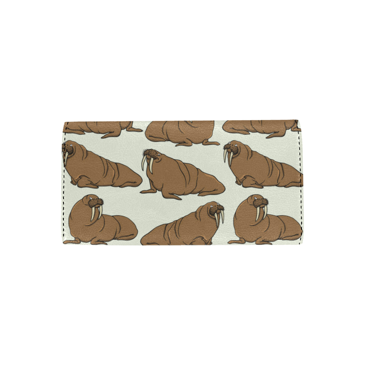 Walrus Pattern Print Design 03 Women's Trifold Wallet