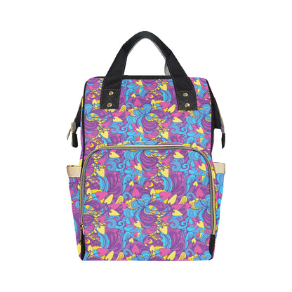 Psychedelic Mushroom Pattern Print Design A03 Diaper Bag Backpack