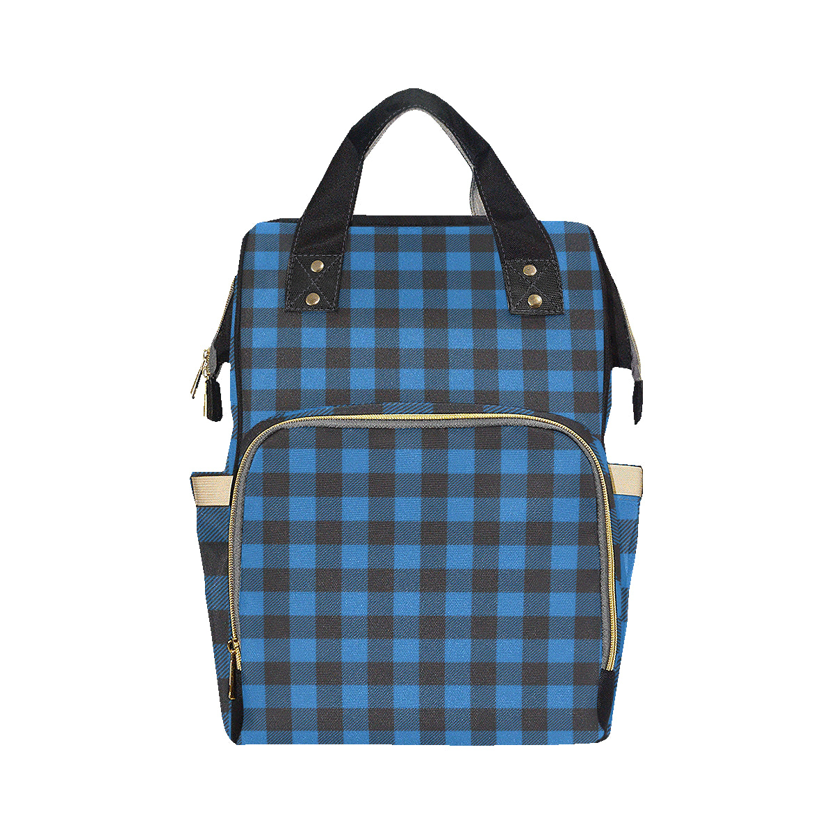 Buffalo check Blue Pattern Print Design 03 Diaper Bag Backpack