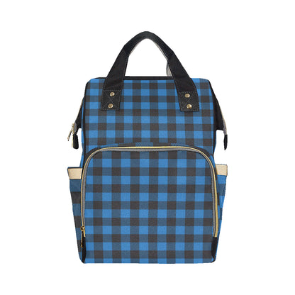 Buffalo check Blue Pattern Print Design 03 Diaper Bag Backpack