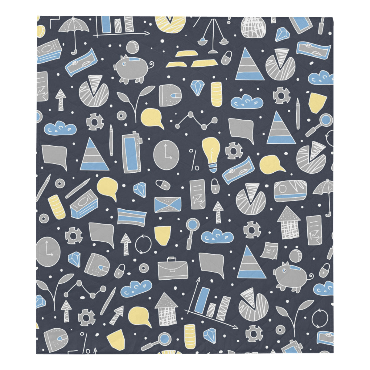 Accounting Financial Pattern Print Design 04 Premium Quilt