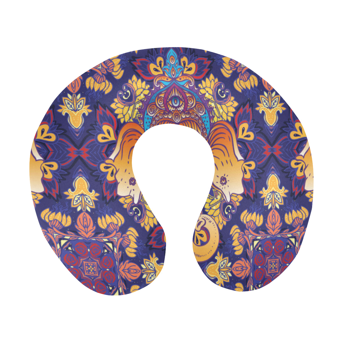 Ganesha Pattern Print Design 01 U-Shaped Travel Neck Pillow