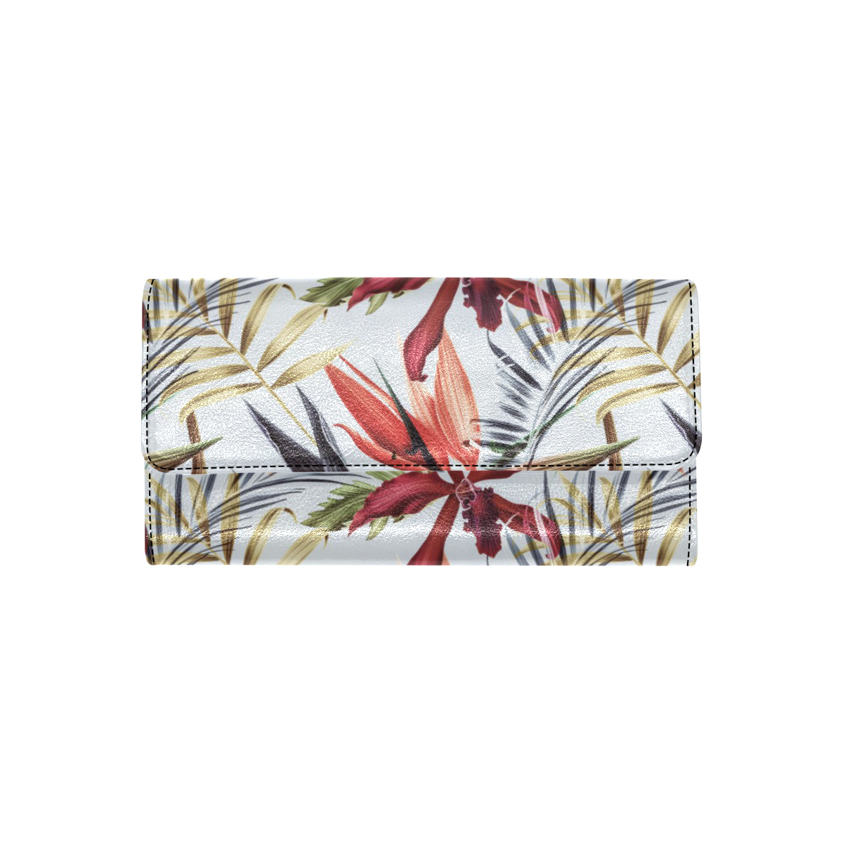 Tropical Flower Pattern Print Design TF021 Women's Trifold Wallet