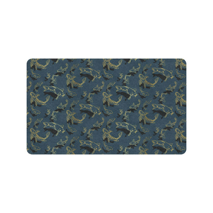Koi Carp Gold Design Themed Print Rubber Doormat