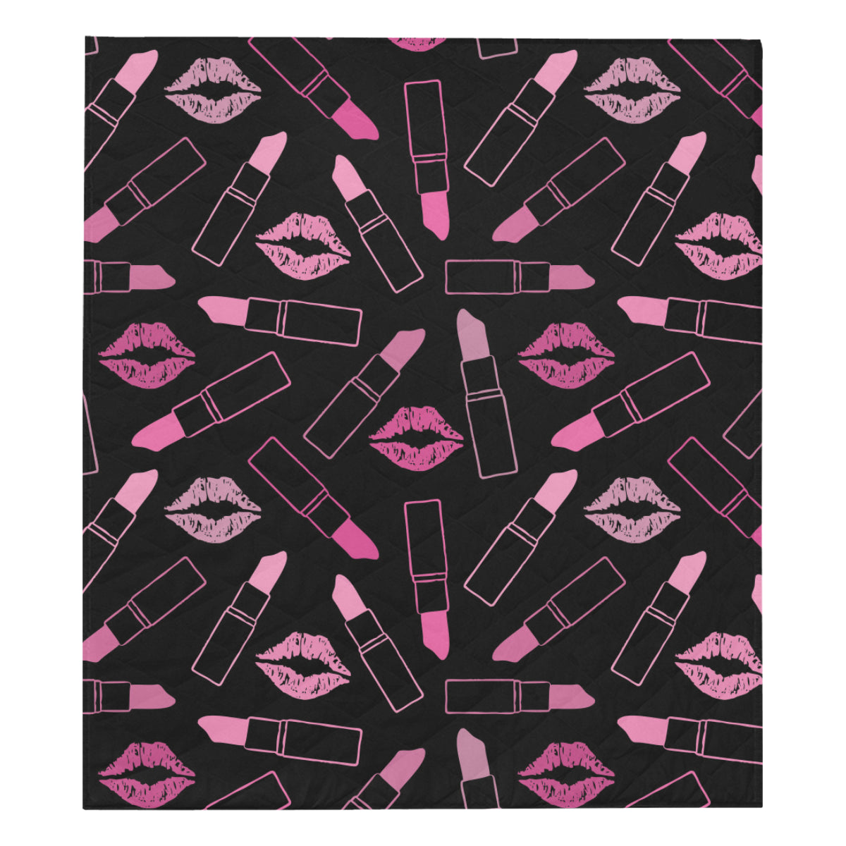 Lipstick Pink Pattern Print Design 01 Premium Quilt