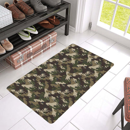 Horse Camo Themed Design Print Rubber Doormat