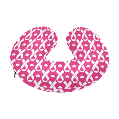 Breast cancer Pattern Print Design 05 U-Shaped Travel Neck Pillow