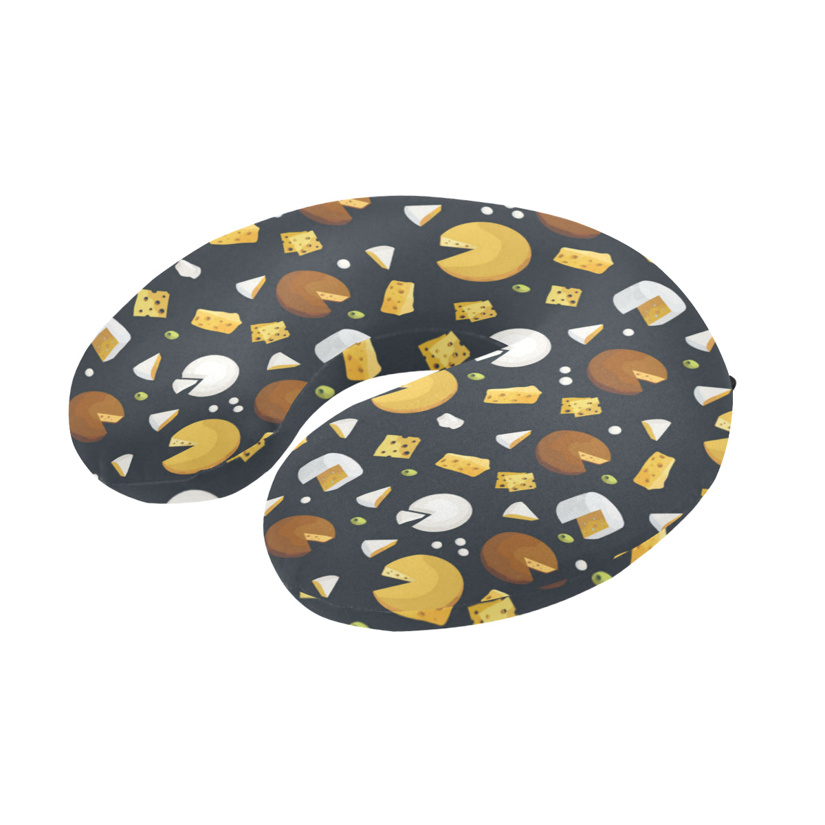 Cheese Pattern Print Design 03 U-Shaped Travel Neck Pillow