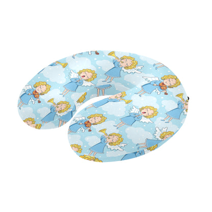 Angel Musician Pattern Print Design 09 U-Shaped Travel Neck Pillow