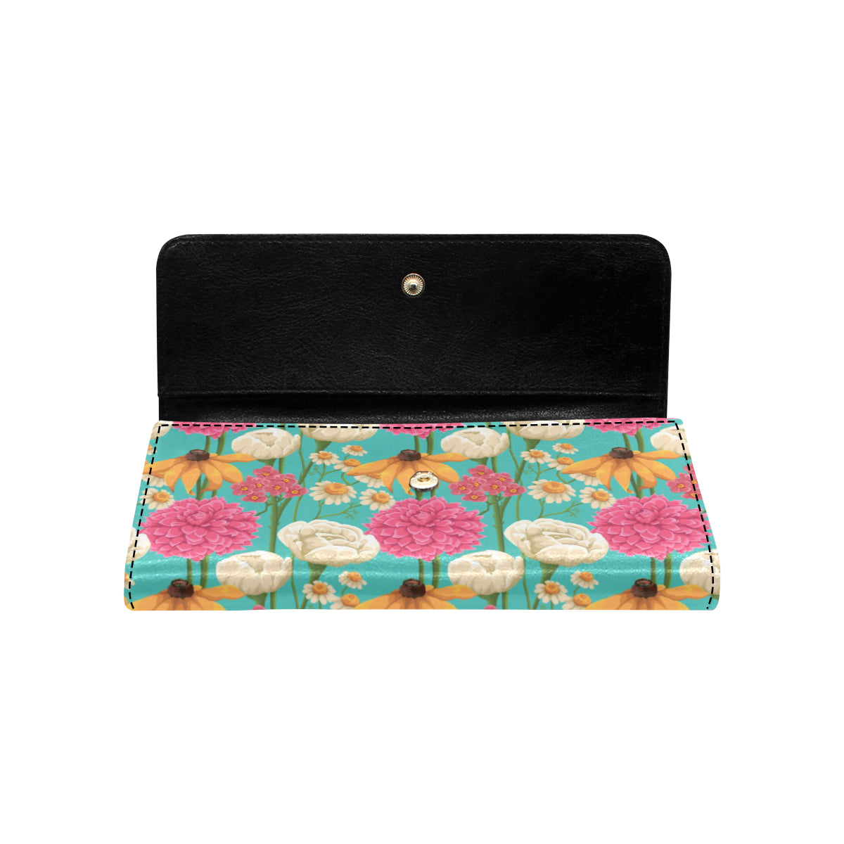 Summer Floral Pattern Print Design SF07 Women's Trifold Wallet