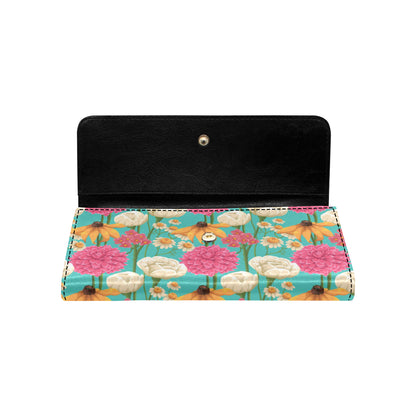 Summer Floral Pattern Print Design SF07 Women's Trifold Wallet