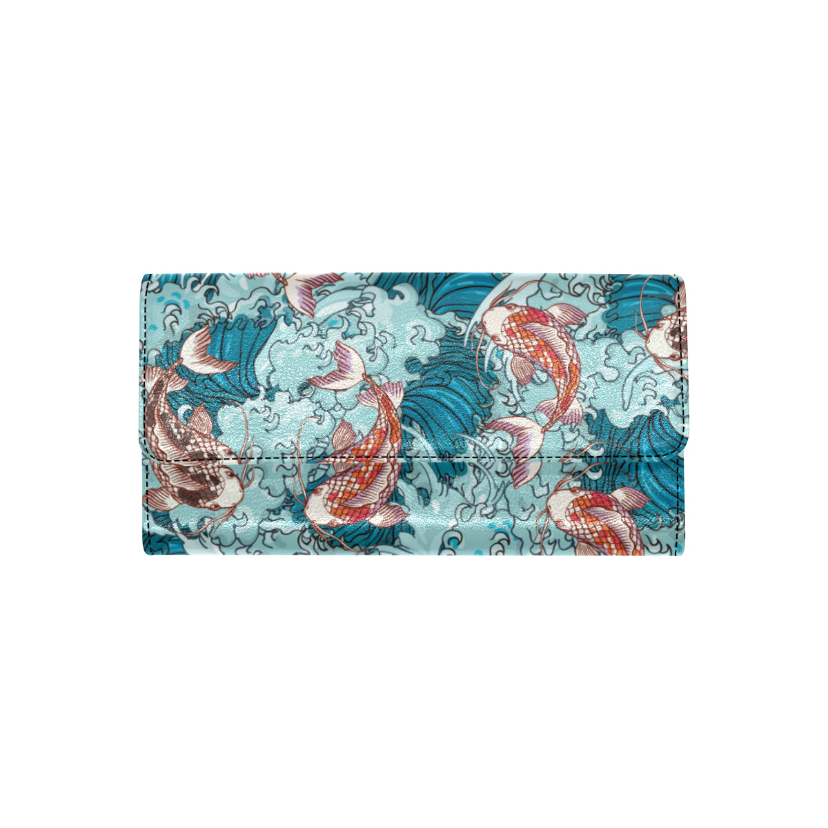 KOI Fish Pattern Print Design 05 Women's Trifold Wallet