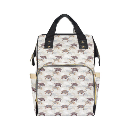 Sea Turtle Pattern Print Design T07 Diaper Bag Backpack