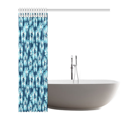 Blue Hibiscus Pattern Print Design HB011 Shower Curtain