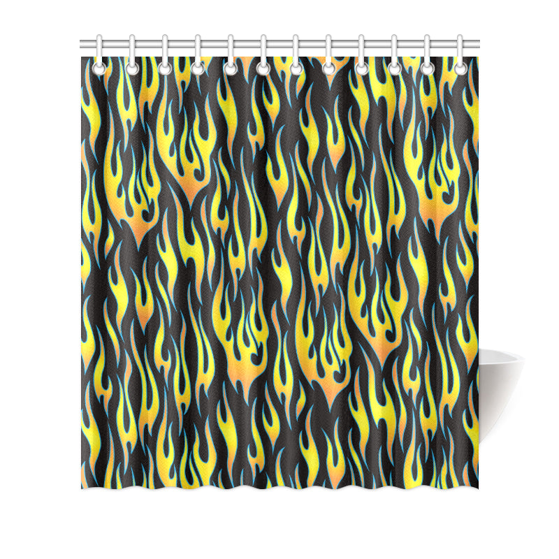 Flame Fire Yellow Pattern Shower Curtain