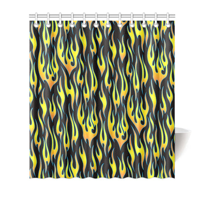 Flame Fire Yellow Pattern Shower Curtain