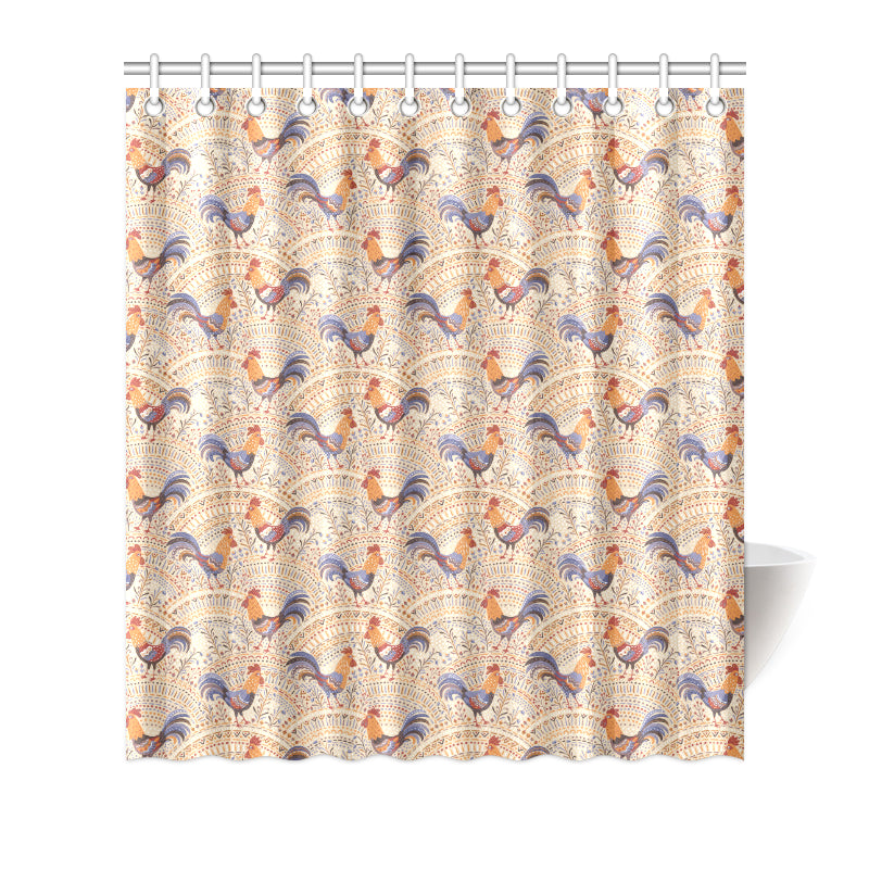 Chicken Boho Style Pattern Shower Curtain