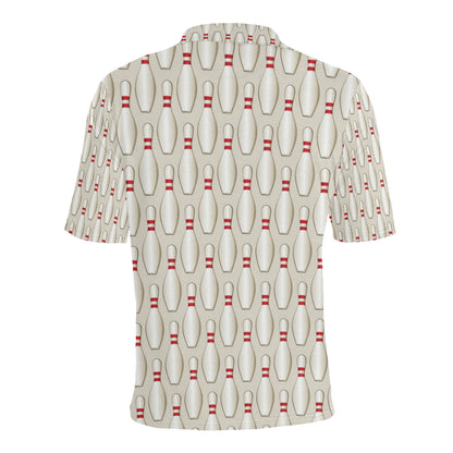 Bowling Pin Pattern Print Design 01 Men Polo Shirt